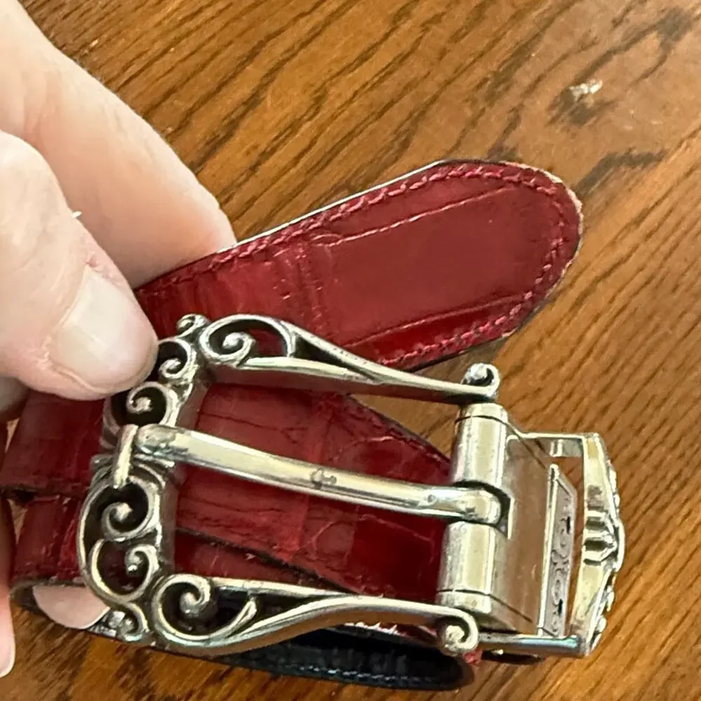 Brighton Reversible Red/Black Leather Belt Small Size 28
